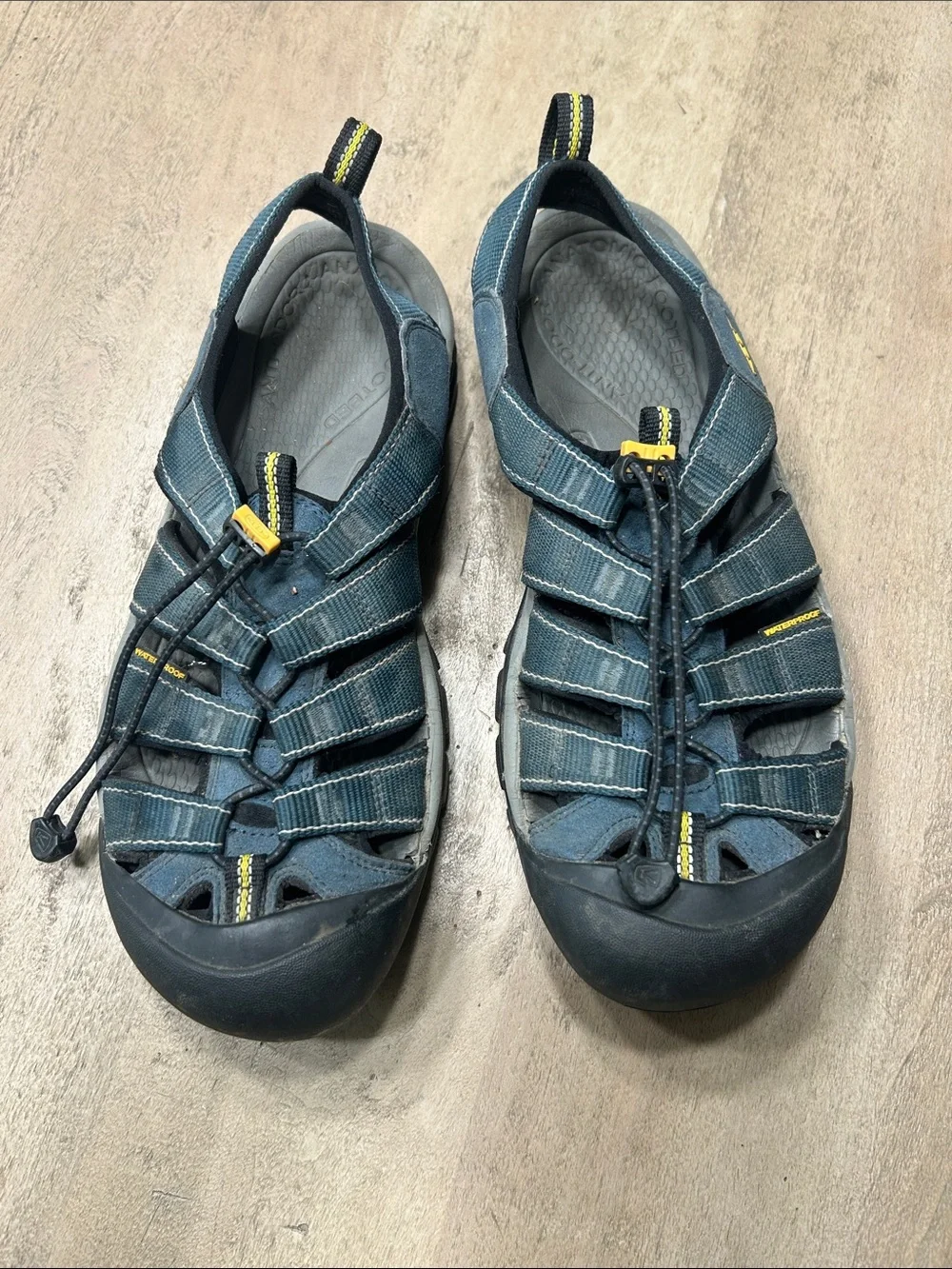 Keen Men's Teal and Yellow Closed-Toe Sports Sandals